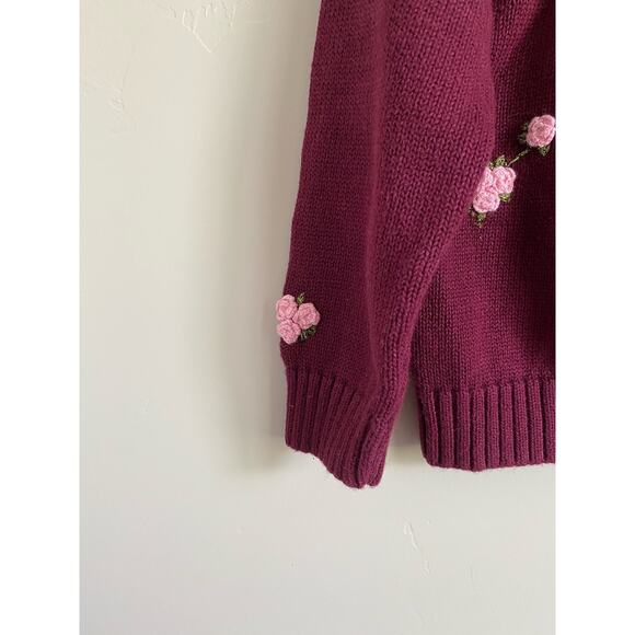 Girls Y2K H&M 4-5Y Rose Embroidered Cardigan - Picture 3 of 4